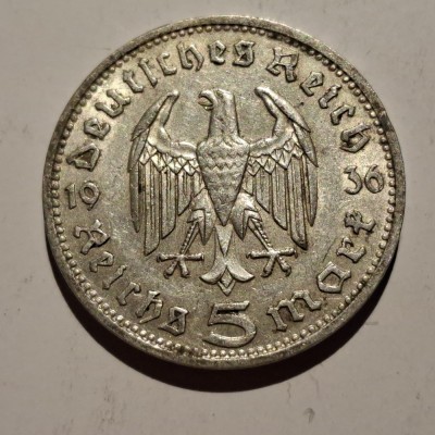 Germania Nazista 5 reichsmark 1936 D argint foto