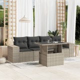 VidaXL Set canapele de grădină cu perne, 5 piese gri deschis poliratan