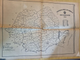 Harta republica populara romana - din anul 1956 - dimensiuni 60/42 cm