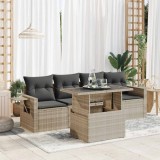 VidaXL Set canapele de grădină cu perne, 5 piese gri deschis poliratan 3326403