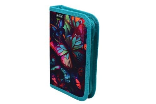 Penar neechipat fete, 1 fermoar, Dimensiuni 13,5x19,5x3cm, Motiv Butterfly