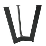 Picior Masa Metalic, pentru Masa Cafea, Forma Trident, Negru Mat, MC8