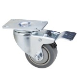 Roata Pivotanta cu Flansa din TPR Gri, fara frana, 125x31mm, sarcina max 130kg, AGT-9669
