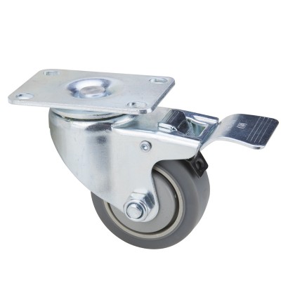 Roata Pivotanta cu Flansa din TPR Gri, fara frana, 75x31mm, sarcina max 90kg, AGT-96A55 foto