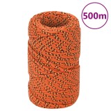 VidaXL Fr&acirc;nghie de barcă, portocaliu, 2 mm, 500 m, polipropilenă