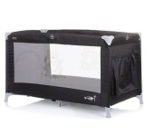 Patut Pliabil Bebe Copii Tarc Saltea 120x60 cm Negru, Geanta Transport, 0-15kg