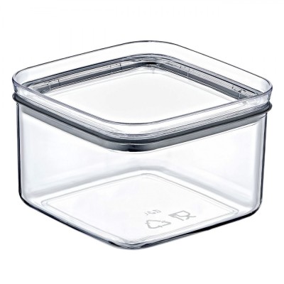 Recipient Depozitare Cereale, 500ml, Transparent, Plastic, Capac Albastru foto