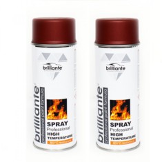 Pachet 2 x Vopsea Spray Brilliante Temperaturi Inalte Rosu 400 ml
