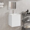 VidaXL Dulap cu chiuvetă de baie și oglindă, alb 3114171