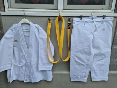 *KIMONO KARATE ADIDAS KATA Gold | 165 cm | centura galben foto