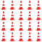 Conuri rutiere reflectorizante, 20 buc., roșu și alb, 50 cm