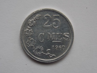 25 CENTIMES 1960 LUXEMBURG foto
