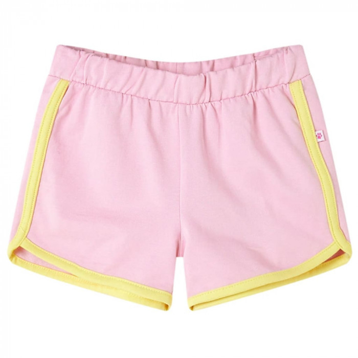 Pantaloni scurți pentru copii cu ornamente, roz aprins, 104
