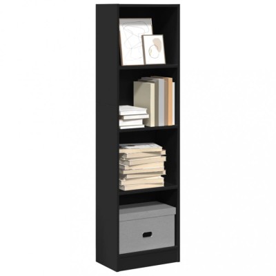 Bibliotecă, negru, 40x24x143 cm, lemn prelucrat foto