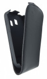 Husa flip neagra pentru Samsung Corby II S3850, Cu clapeta, Piele Ecologica