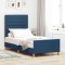 Cadru de pat cu headboard albastru 90 x 200 cm țesătură