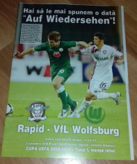 Program Fotbal Rapid Wolfsburg 2008 UEFA Cup bilet Romania foto