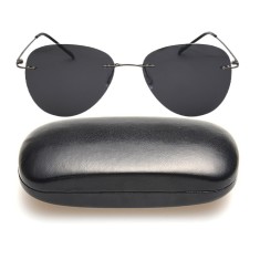 Ochelari de soare aviator, polarizati, negru, cu toc foto