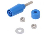 Soclu Banană 4mm 32A Albastru pe Panou 45mm