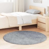 Covor shaggy cu pom &icirc;nalt, NAVARRA, gri argintiu, 120x120 cm
