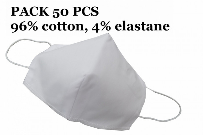 Pachet 50 bucati MASCA de Protectie Triunghi din Bumbac 96% si Elastan 4% 2 Straturi Unisex Performance AutoTuning