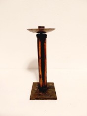 Suport lumanare de metal feros, vintage, 25cm inaltime, decor rustic