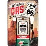 Placa metalica - Route 66 - Gas Station - 20x30 cm, Nostalgic Art Merchandising