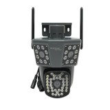 Camera de supraveghere 3 lentile, 3 obiective 6 MP, WIFI 2.4GHz, rotire 360 grade PTZ cu senzor de miscare, alarma, detectie umana si aplicatie IPC36