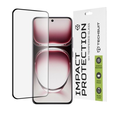 Folie pentru Oppo Reno12 Pro - Techsuit 111D Full Cover / Full Glue Glass / 3D Curved Screen - Black foto
