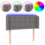 Cumpara ieftin Tablie de pat cu LED, gri inchis, 83x16x78/88 cm, textil