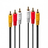 Cablu audio video 3 x RCA la 3 x RCA T-T 2m, Lindy L35691