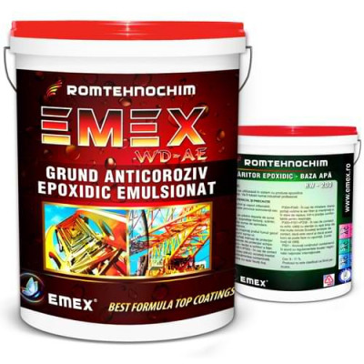 Pachet Grund Epoxidic Anticoroziv Emulsionat &amp;ldquo;Emex WD-AE&amp;rdquo; - Galben - Bid. 4 Kg + Intaritor - Bid. 0.32 Kg foto