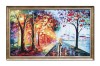 Tablou pictat manual inramat living, dormitor, Impreuna pentru totdeauna, 110x70cm ulei pe panza in cutit efect 3D