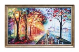 Cumpara ieftin Tablou pictat manual inramat living, dormitor, Impreuna pentru totdeauna, 110x70cm ulei pe panza in cutit efect 3D, Magistral