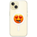 Husa personalizata apple iphone 14, magsafe, emoji love smile