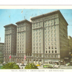 SUA THE ST. FRANCIS UNION SQUARE SAN FRANCISCO 1966 VINTAGE POSTCARD