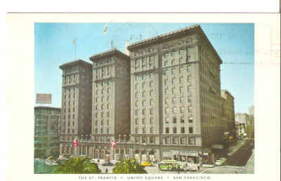 SUA THE ST. FRANCIS UNION SQUARE SAN FRANCISCO 1966 VINTAGE POSTCARD foto