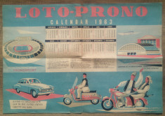 Calendar-reclama Pronosport/ 1963 foto