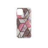 Husa protectie flippy compatibila cu apple iphone 12 pro soft imd tpu marble geometric alb