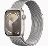 Curea metalica milanese, marca THD, compatibila Apple Watch 41 mm seria 9, Apple Watch SE 40 mm, marime universala, argintiu