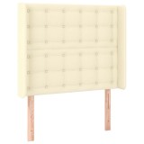 Cumpara ieftin Tablie de pat cu aripioare, crem, 93x16x118/128 cm, piele eco