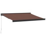 Cumpara ieftin Copertina retractabila manual, maro, 350x250 cm