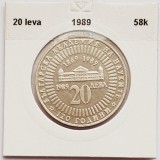 383 Bulgaria 20 Leva 1989 Academy of Science km 183 argint