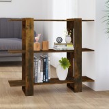 VidaXL Bibliotecă/Separator cameră, stejar fumuriu, 100x30x87 cm