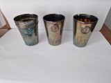 Lot de 3 Pahare din Alpaka Argintata-Confectionate in Elvetia 1960-1972-1973-Finala de Tir
