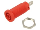 Soclu Banană 4mm 24A 1kV Roșu Panou