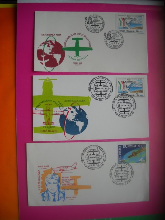 HOPCT PLIC LOT NR 8 - SET 3 PLICURI AVIATIE POLARA /AVION-POLUL NORD/POLUL SUD -ROMANIA