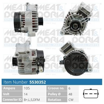 MEAT &amp;amp; DORIA 5530352 Generator / Alternator foto
