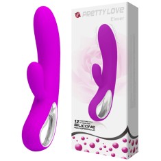 Vibrator Pretty Love Elmer, 12 Moduri Vibratii, Silicon, USB, Mov, 21 cm