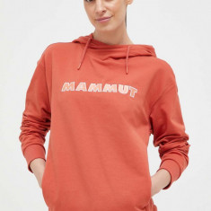 Mammut bluza ML Hoody Logo femei, culoarea roz, cu glugă, cu imprimeu